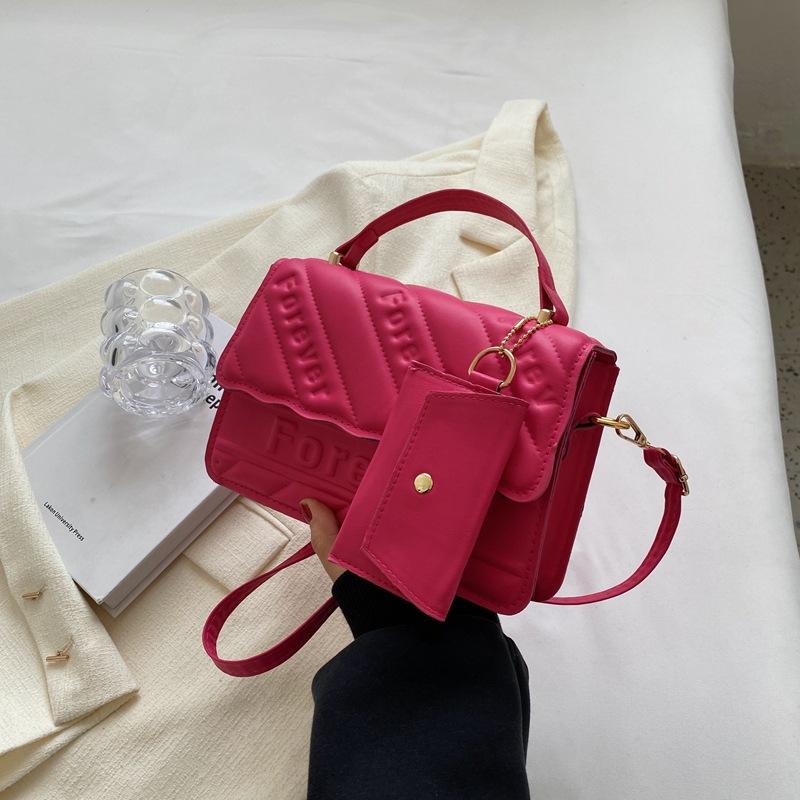 Quality Shoulder Bag Set For Women Soft PU Leather Solid Color Shopping Tote Bag  Spring New Designer Luxury Handbags