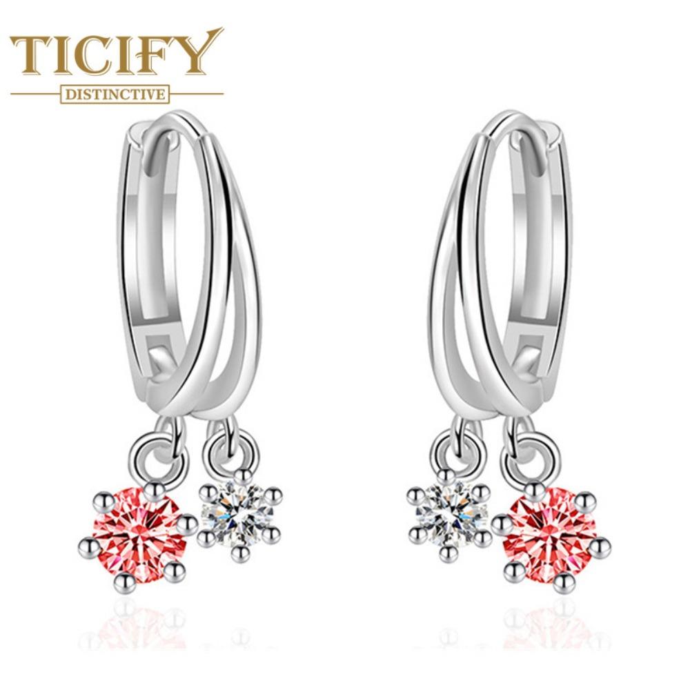 

Новые серьги-гвоздики с бриллиантами, дизайн с инкрустацией красными бриллиантами и цирконом, простые и высококачественные модные серьги