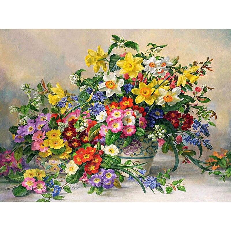 

5D DIY алмазная живопись цветы полная круглая дрель стразы картина Алмазная мозаика распродажа вышивка искусство подарок домашний декор Full Round 40x50CM