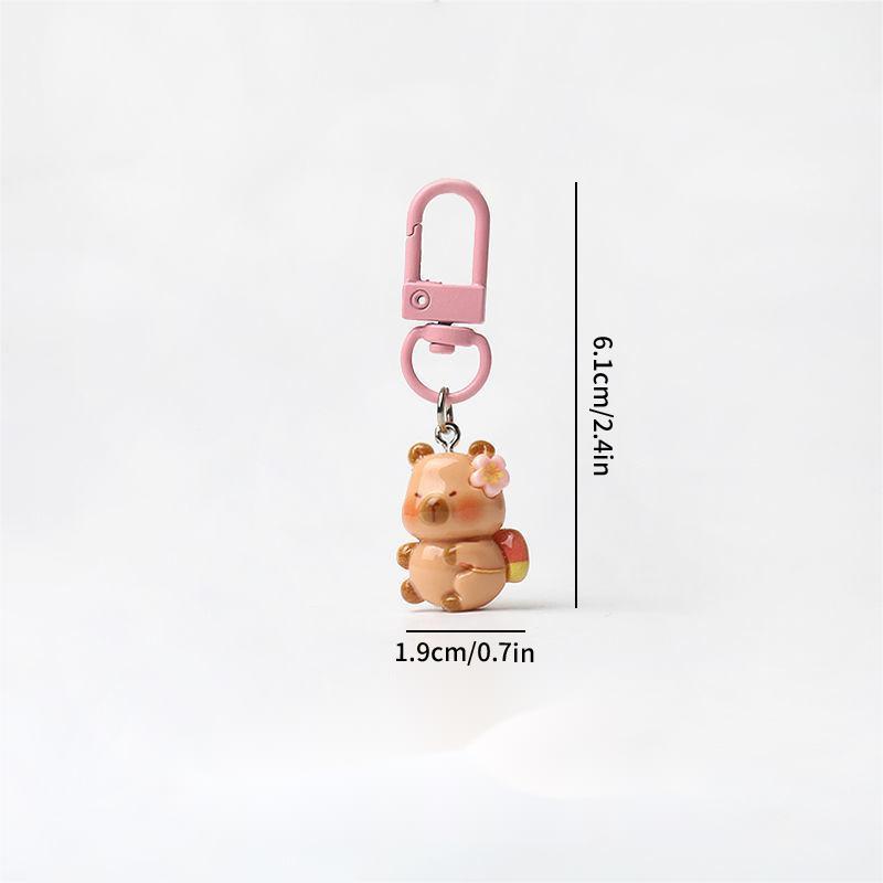 1-50pcs Kawaii Mini Capybara Keychains Cartoon Capybara Bright Bag Phone Keychains Cute Car Pendant Decoration Gift Keyring