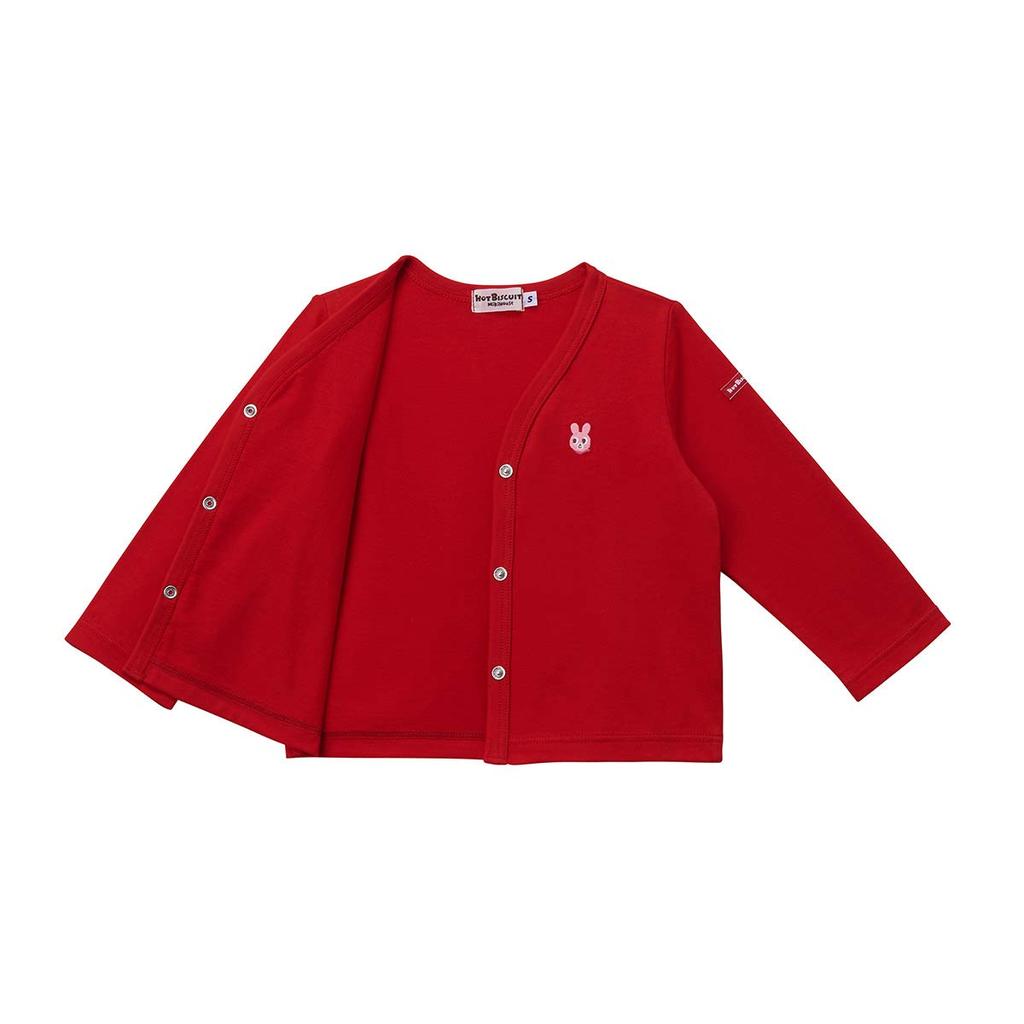 MIKIHOUSE HOT BISCUITS Strickjacke, Rot, für Jungen und Mädchen, Baby, Kinder, Größe S (70-80cm), 71-5801-383