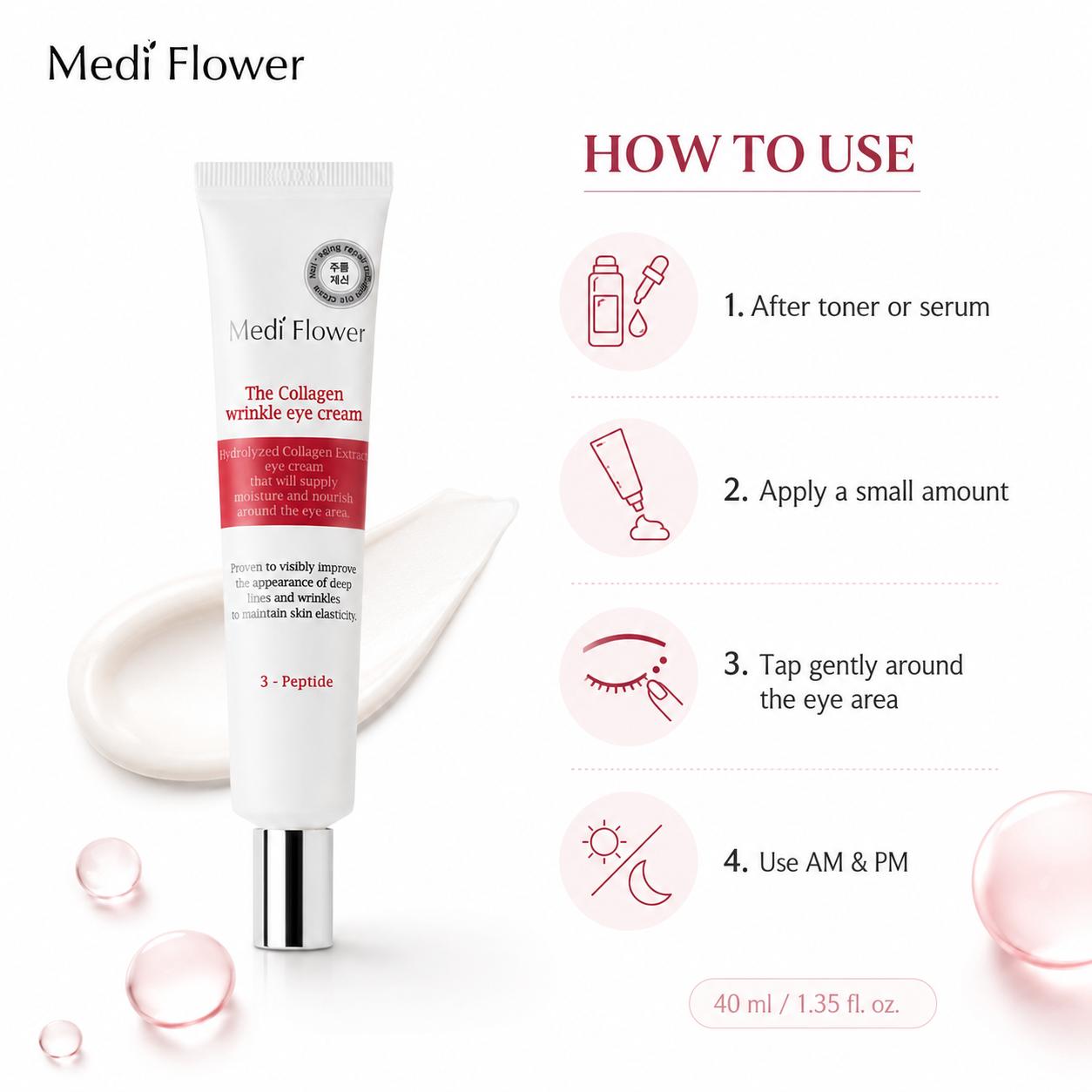 MediFlower Collagen Wrinkle Eye Cream 40ml 40ml
