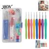 Weaving Tools for Yarn Crafts Metal Crochet Hooks Set, Includes Needles Stitch Markers Tape Measure, with Storage Case, Soft Rubber Handle Hooks,