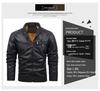Men's Leather Motorcycle Jacket - European Size, Autumn/Winter, Warm Velvet, Casual PU Leather with Stand Collar.