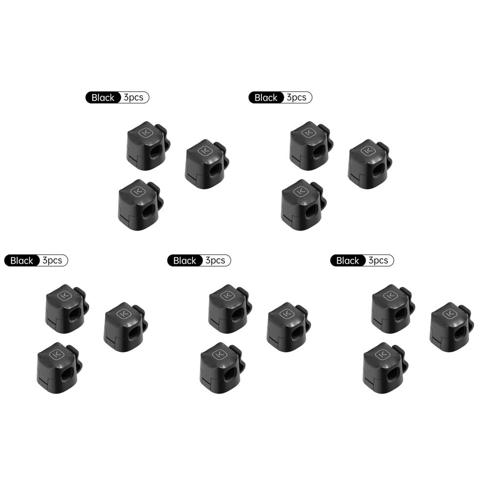 

Cable Clips Cord Holder Adjustable Adhesive Cable Organizer (Black 3Pcs) DE