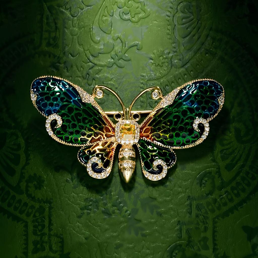 "Phantom Butterfly Brooch, Elegant Enamel Butterfly Brooch, Exquisite Anti-glare Pin.