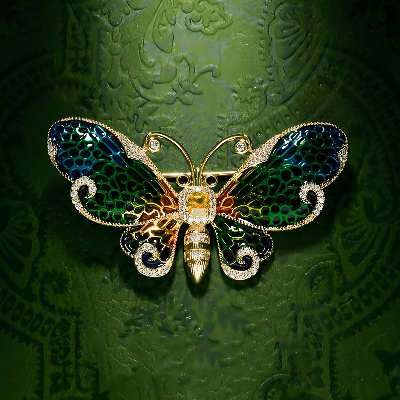 

Phantom Butterfly Brooch, Elegant Enamel Butterfly Brooch, Exquisite Anti-glare Pin.