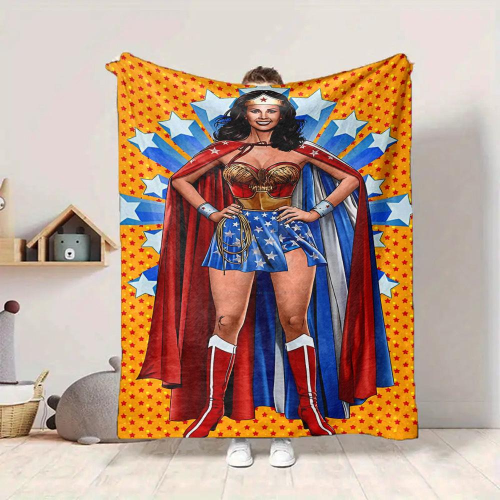 1pc Wonder Woman Flannel Throw Blanket Soft, Warm & Cozy for Couch, Bed, Office, and Travel Versatile All Season Gift, Christmas Present