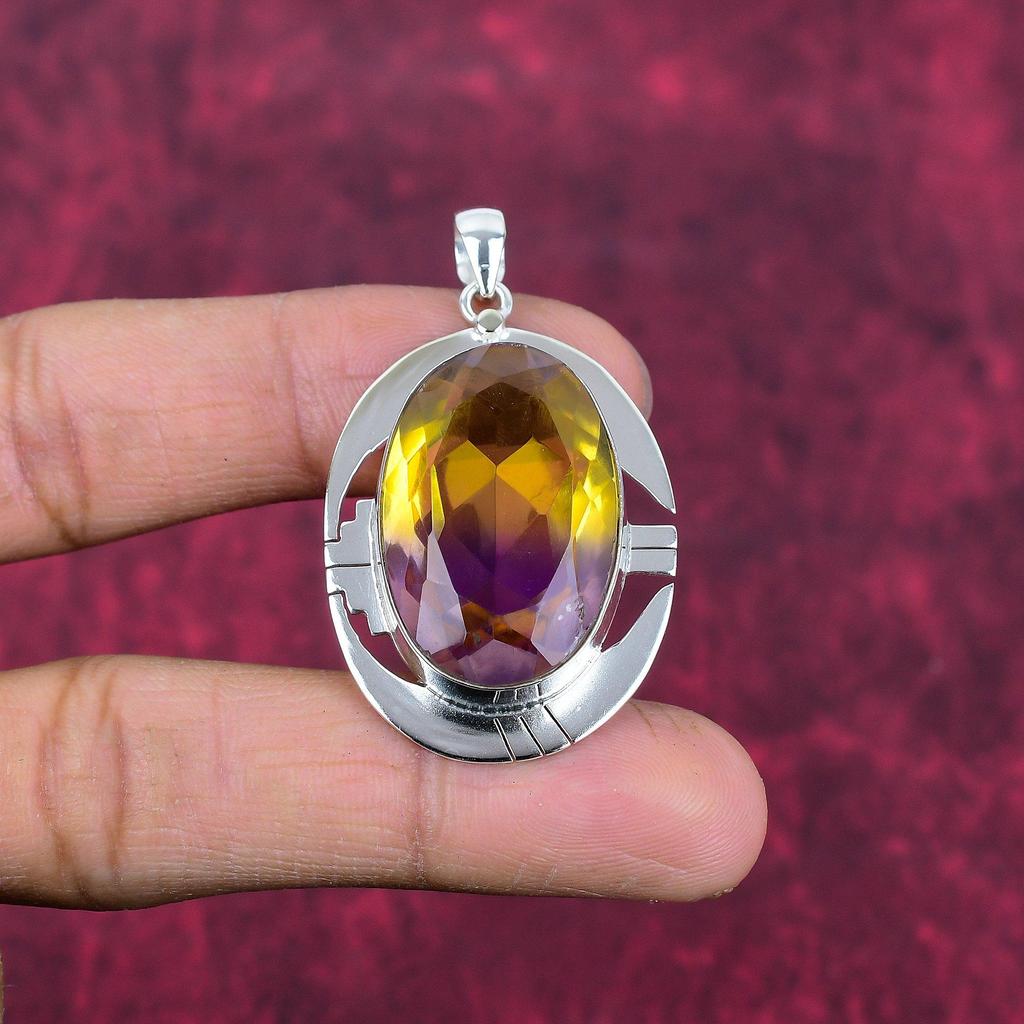 Ametrine Pendant, 925 Solid Sterling Silver Gemstone Jewelry, Handmade Pendant, For Thanksgiving