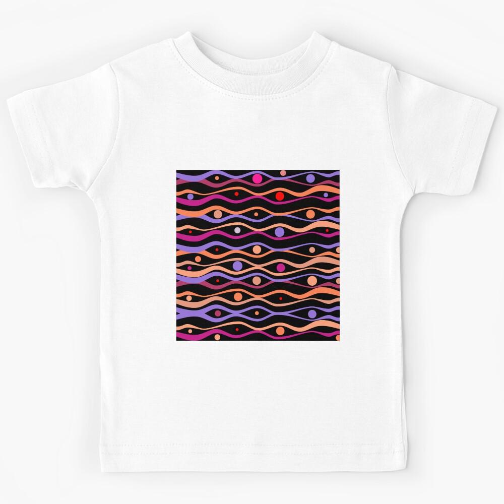 Waves And Dots Colorful Pattern Kids T-Shirt 170