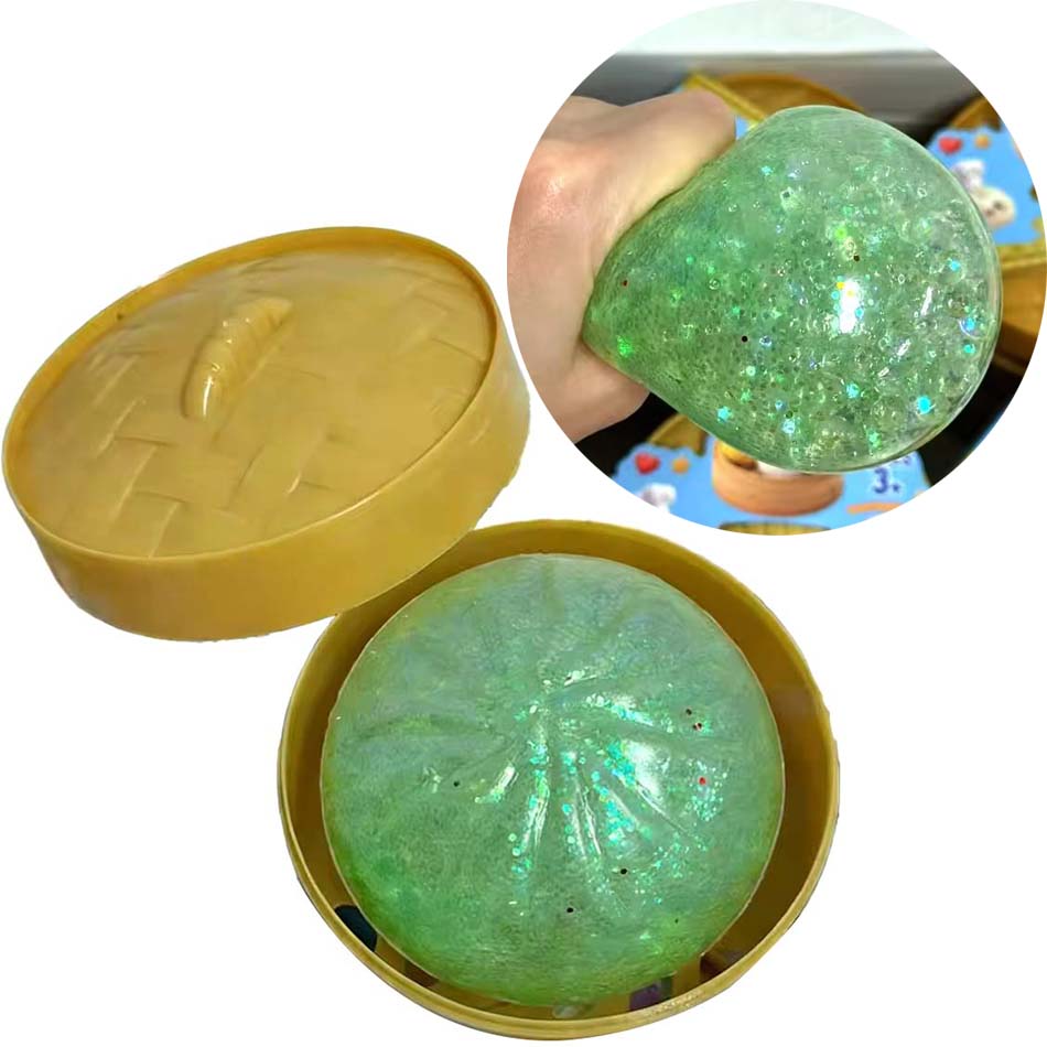 6 stili Squishy a forma di Raviolo Arcobaleno Gigante Morbido Giocattolo Sensoriale da Spremere Sollievo Ansia Fidget Sfera Antistress per ADHD Autismo