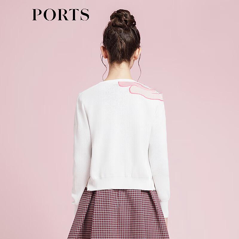 PORTS Women's Print Contrast Knit Cardigan