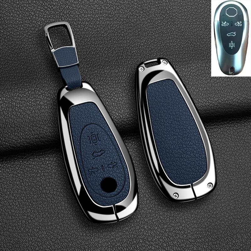 New Fashion Car Remote Key Case Cover for Morris Garages MG Cyberster Zinc Alloy Leather Protection Shell Keychain Accessories