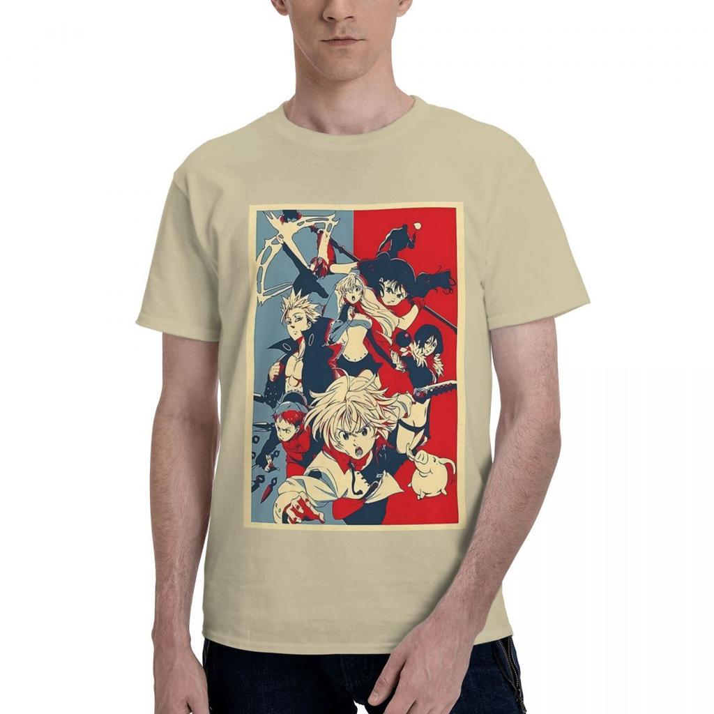 Black Propaganda Full Seven Deadly Sins Characters Meliodas Ban 100 Cotton Casual Breathable Confortable Vintage Mens Clothing