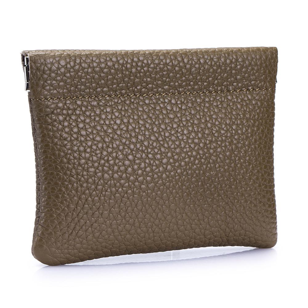 Women's Mini Leather Spring Clip Purse - Earphone & Coin Storage Pouch