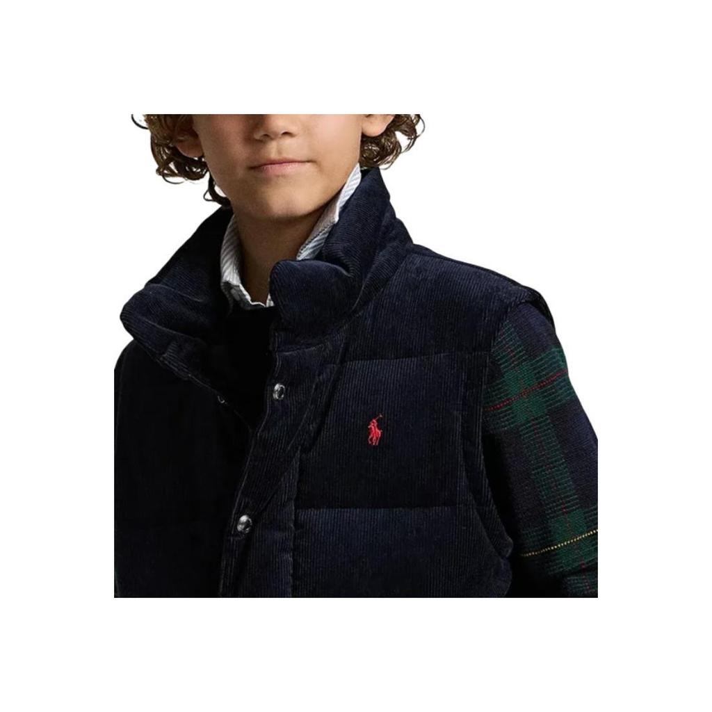 Polo Ralph Lauren Down Jacket FW25 Corduroy Hooded Removable Long Sleeve Kids Kids Outerwear 323979092-001