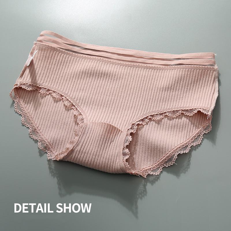DULASI Sexy Cotton Crotch Panties Mid-Rise Waist Pantie No Trace Comfortable Breathable Underware