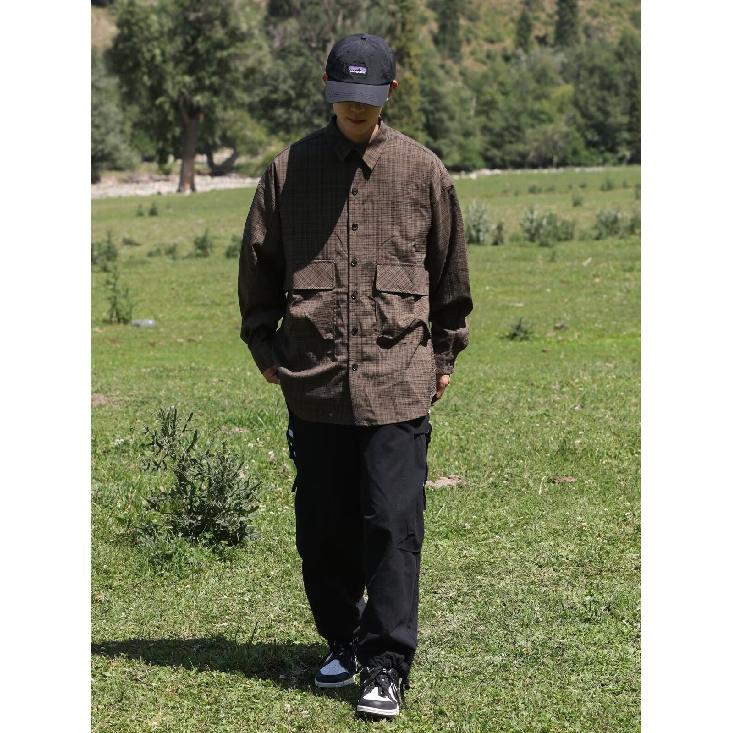 Brushed Plaid Shirt Coat Men's Spring and Autumn Long-Sleeved Korean Style Trendy Loose and Lazy Style Boys Retro Outerwear Shirt