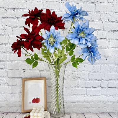 Artificial Dahlia Flowers Fake Flowers with Flexible Stem Reusable Faux Silk Flowers for Vase Floral Arrangement Bouquet Table Centerpieces Home Decor
