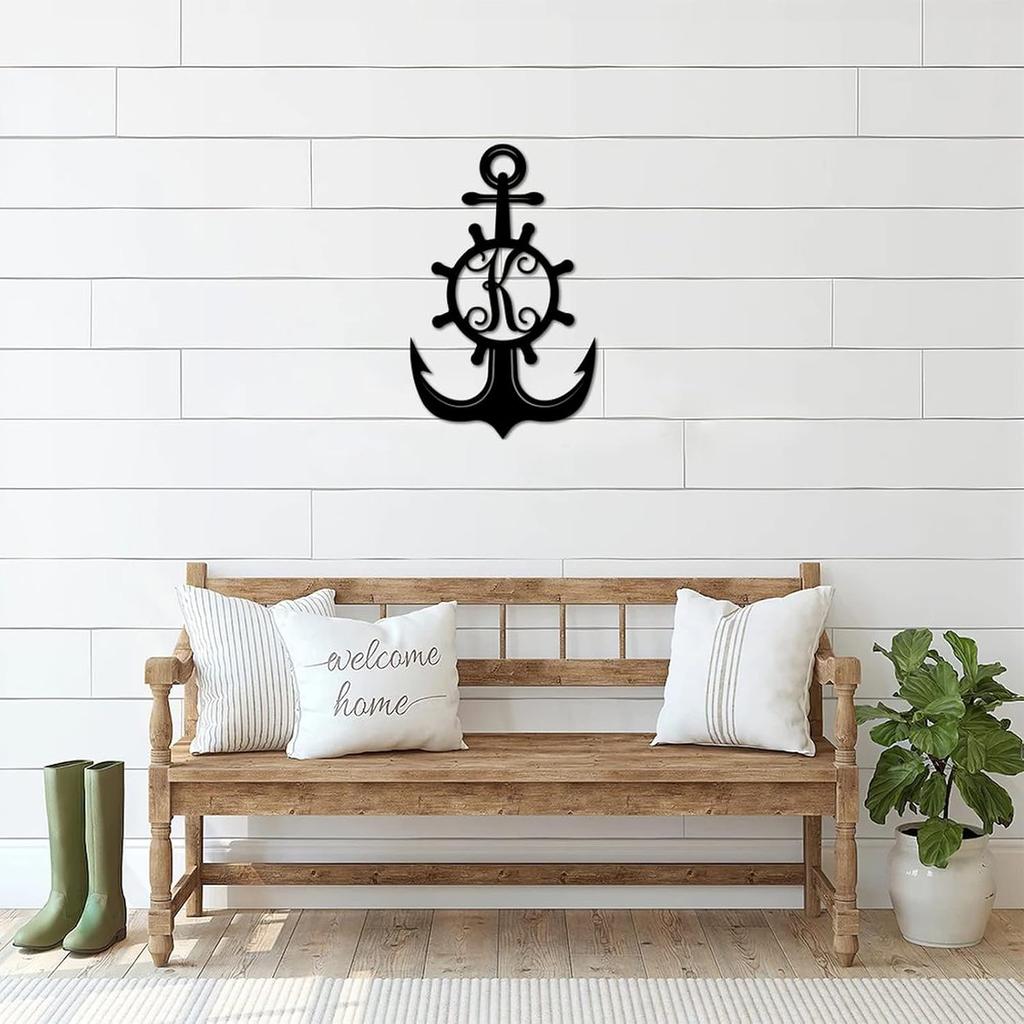 Personalized Metal House Sign Monogram Wall Plaque for Garden Garage Patio