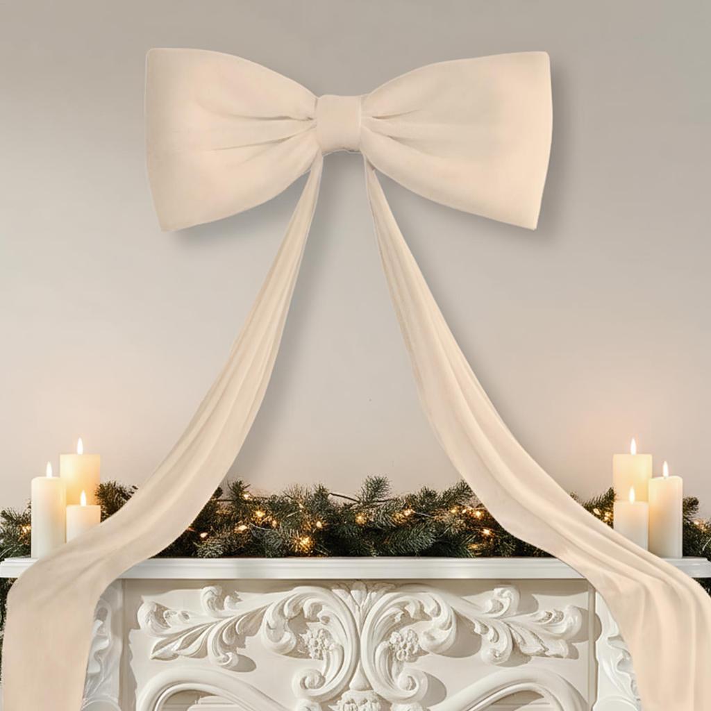 70.8 Inch Large Red Christmas Bows For Wreaths Christmas Tree Topper Bow New Year Eve Decoration Home Outdoor Velvet Ribbon Tie