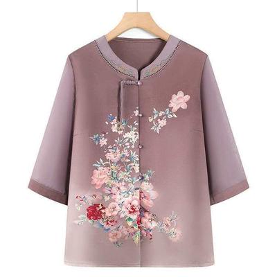 Summer Chiffon Tops for Middle-aged and Elderly Women: Stylish Shirts for Moms, Grandmothers, and Seniors