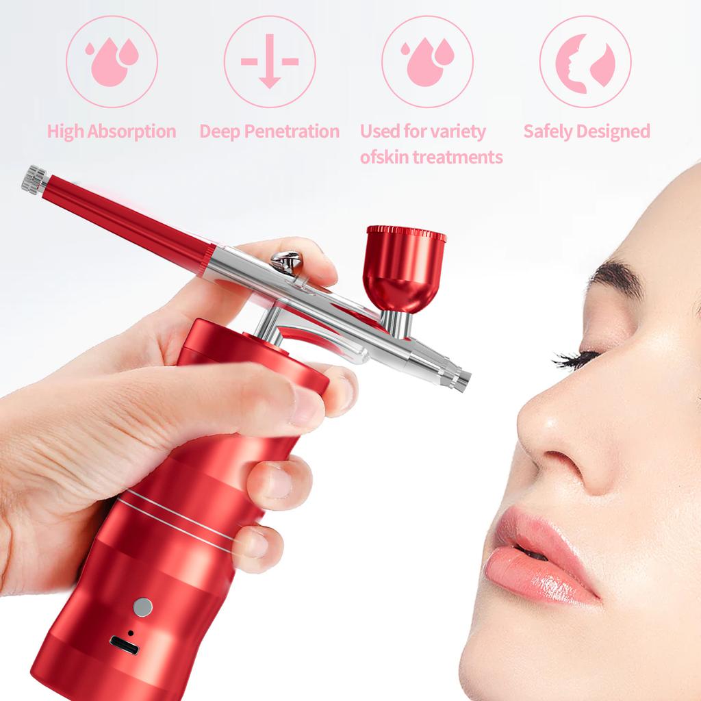 Airbrush Kit with Compressor Portable Air Brush Painting Set for Makeup Tattoo Nail Art Cake Decorating Craft Model