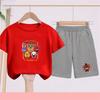 Summer boy Girls Casual T Shirt Sets cartoon Printed Kids Fashion Outfits Teen Children's O Neck Short Sleeve Tops Shorts 2pcs