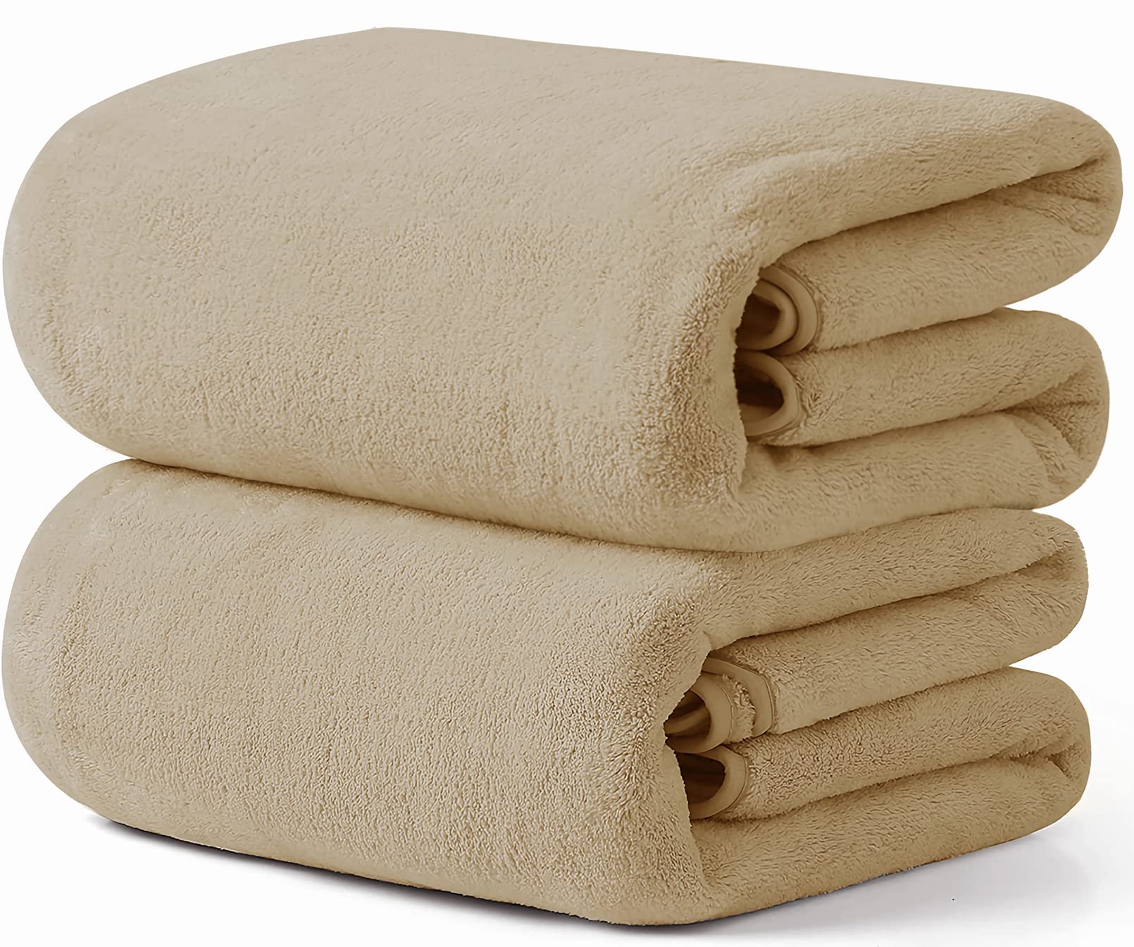 

Полотенце для ванной полотенце Мягкое и пушистое к впитывающему и красоте коммерческое микроволокно салонная ванна 60 х 120 см [HOSUR набор из 2 штук, бежевый] на ощупь,