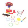 4pcs Bird Training Toys Interactive Fun Basketball Skateboard Trolley Parrot Toys for Budgie Parakeet Cockatiel