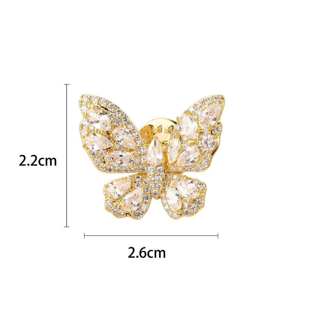 Snowflake & Butterfly Zircon Brooch with Freshwater Pearl for Women's Korean Style Suit Coat