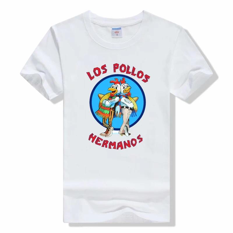 LOS POLLOS Hermanos Printed T-Shirt Men Fashion Casual Short Sleeves t shirt Cotton Breathable Tshirt Funny Chicken Brothers Tee