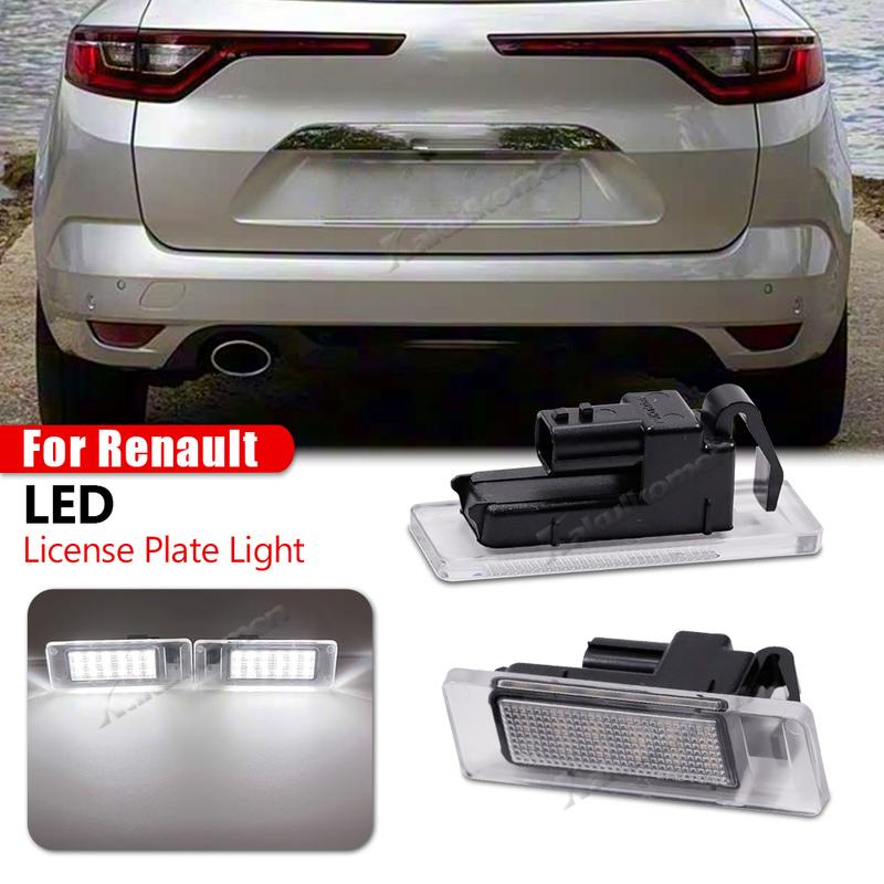 2X For Renault Megane 4 Scenic IV Twingo Kangoo Koleos MK2 Clio IV V Logan Sandero Dacia Duster LED Number License Plate Light