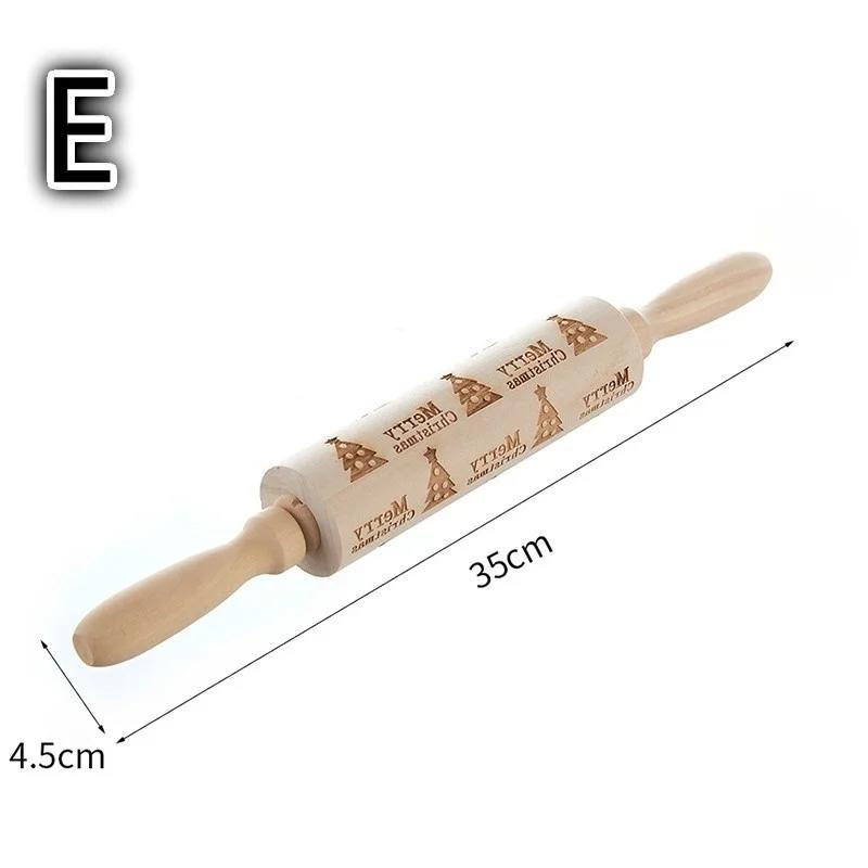 35*4,5cm Mattarello per Impasto di Natale con Rilievo per Biscotti, Pasta Fresca, Biscotti, Fondant, Torta, Rullo Inciso Renna Fiocco di Neve