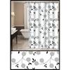 Shower Waterproof Bathroom Curtain Black Peony Kitchen Balcony Partition Bedroom