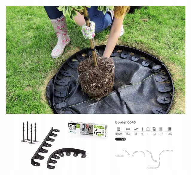 Plastic garden palisade lawn edging border 48m 24 pins