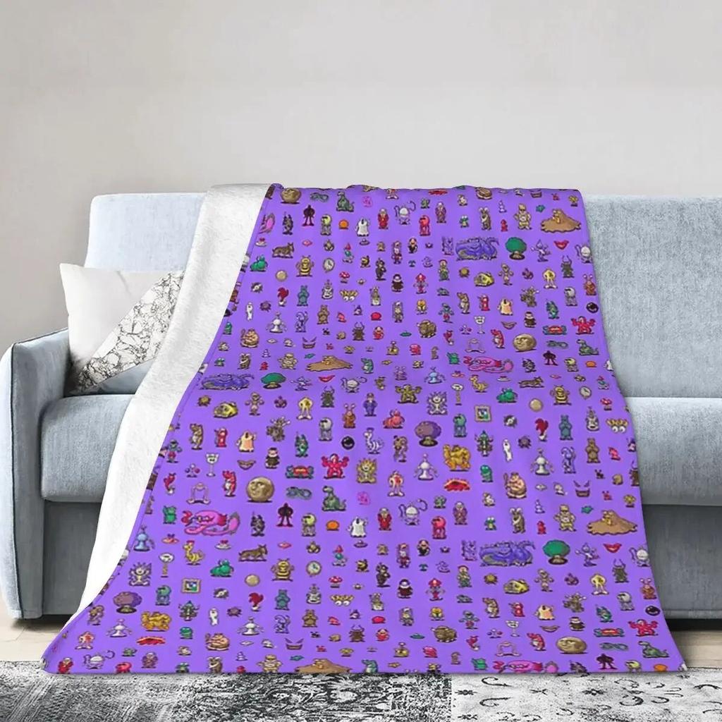 Earthbound Mega Sprite Sheet Blankets Soft Warm Flannel Throw Blanket Cover for Bed Living room Picnic Travel Home Sofa