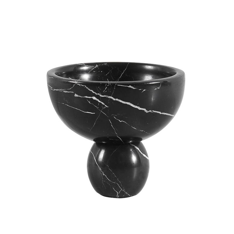 Natural Marble Storage Tray, Circular Fruit Tray, Living Room Desktop Container, Snacks, Small Accessories, Kitchen Organizer