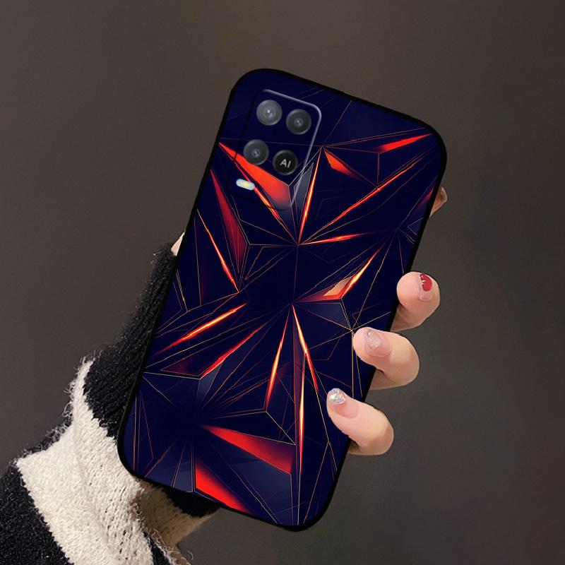 For Oppo A54 4G Case Black Silicone Soft TPU Shockproof Phone Cases For Oppo A54 Painted Phone Cover CPH2239 Protective Fundas