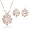 Schmuck Frauen Halskette Ohrringe Set Luxus Qualität Luxe Zubehör Feine Zirkonia Champagner Mode Jewelri Cubic Hohe Großhandel