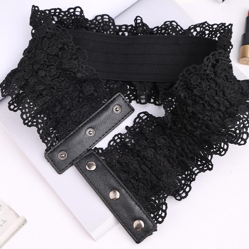 Fairy Lace With Skirt Elastic Wide Waist Seal Women'S Simple Waist Decoration Elastic Belt Women'S Accessories