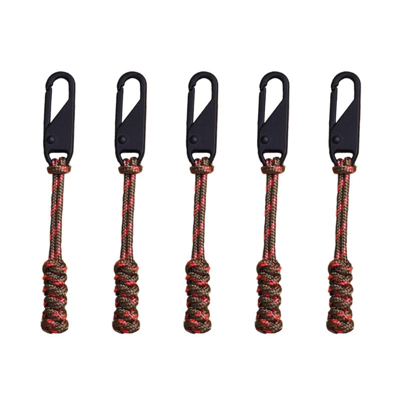 5lots Colorful Detachable Zippers Sliders Cord Outdoor Bag Zippers Pull Head for Outdoor Backpacks Use