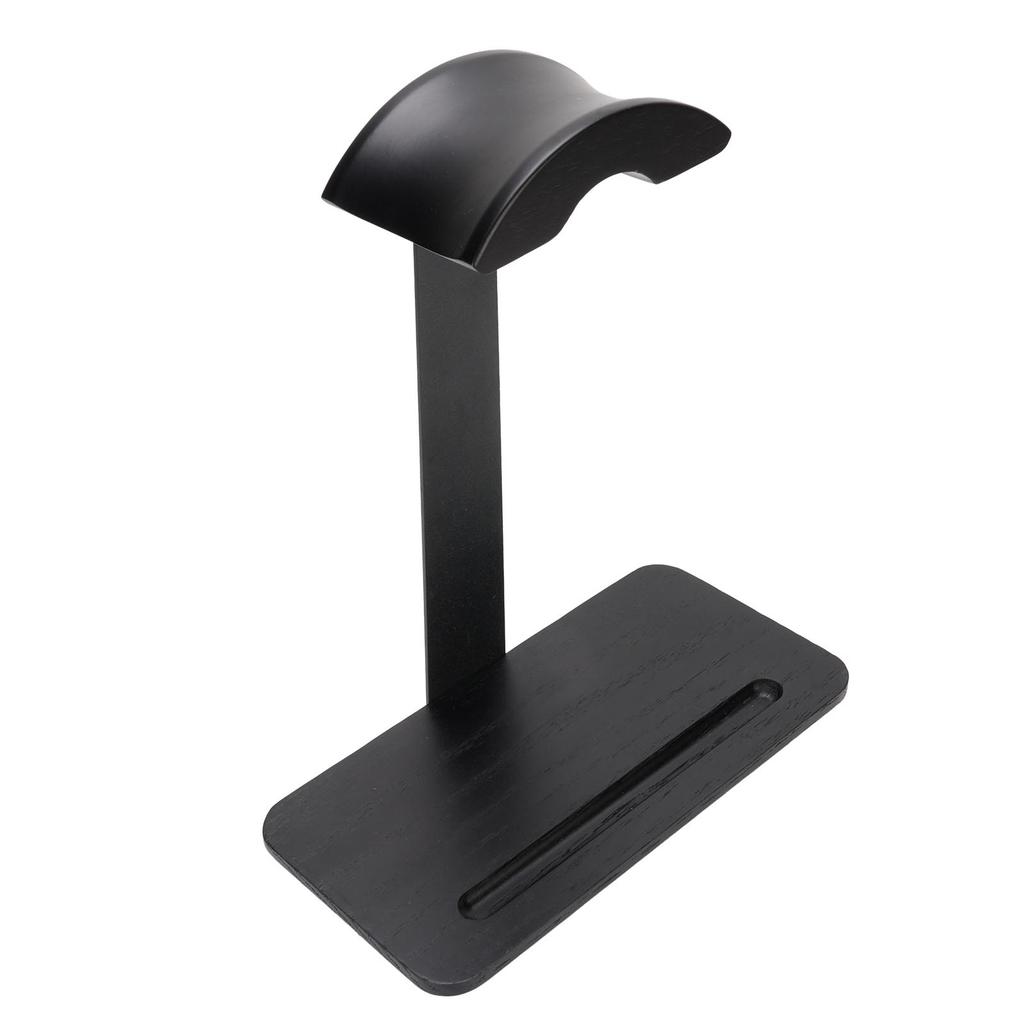 Headphone Stand Universal Wood Aluminum Alloy Space Saving Anti Slip Desktop Holder for Music Gaming Headset