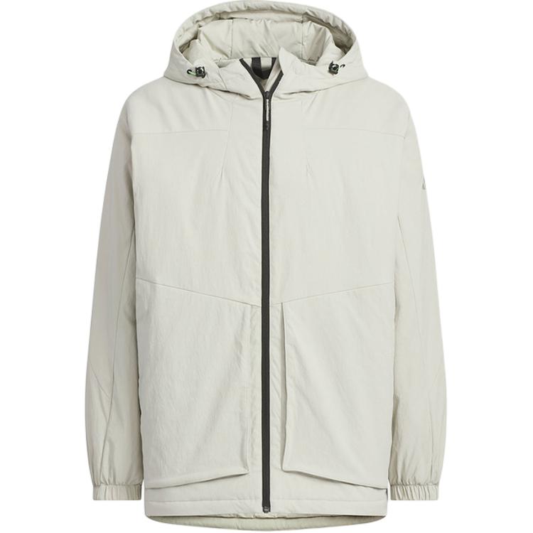 Adidas Puffer Jacket Men s Sesame Light Gray JY4194 L