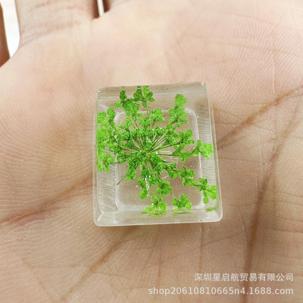 Original Epoxy DIY Translucent Preserved Snowball Flower Keycap - for Mechanical Keyboards