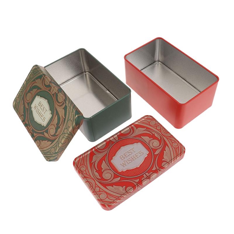 1 Stück Rechteckige Weißblechdose Süßigkeitenbox Geschenkaufbewahrungsbox Keksdose Metalldose Aufbewahrungsbox für Zuhause Weihnachts-Süßigkeitendosen Kindergeschenk