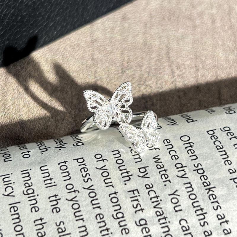 Super fairy niche design sense bow temperament open ring female pianruozhonghong light luxury high sense fashion ring