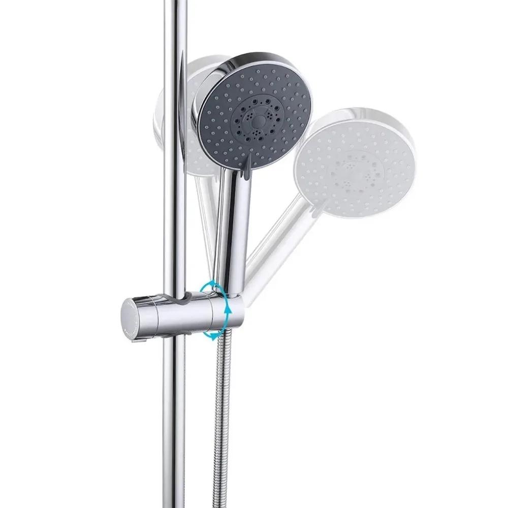 Shower Rail Slide Adjustable Hand Bracket for Slide Bar 18-25MM Diameter Polished Chrome Replacement Handheld Shower Head Holder