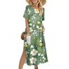 Ladies' Fashionable Summer Retro Floral Print Dress, Casual Beach Dress, Slender Vacation Dress