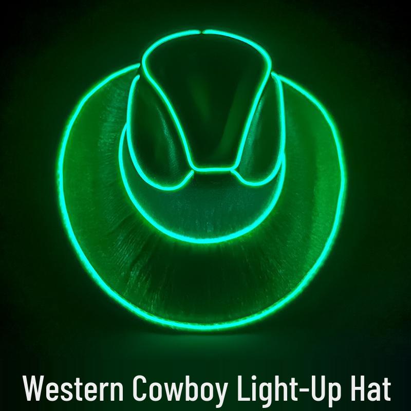 

LED Glowing Cowboy Hat: Halloween & Christmas Decoration Gift L (58-60cm)
